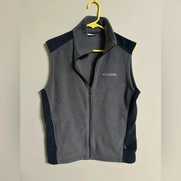 Columbia  Fleece Vest Full Zip Soft Shell Vest Pockets Men’s Size Medium Grey - Picture 1 of 5